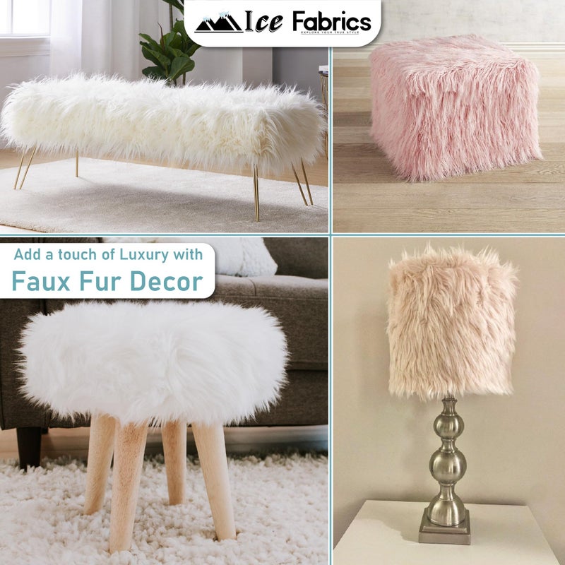 Ice Fabrics Craft Faux Fur Fabric Pre Cut Rolls - 4""x60"" Fur Ribbon Faux Mohair Fabric Fur Strips - Super Soft Craft Fur Trim Fuzzy Fabric - Faux Fur for Crafts  Costumes & Decoration - Red - 4x60 - Image 3